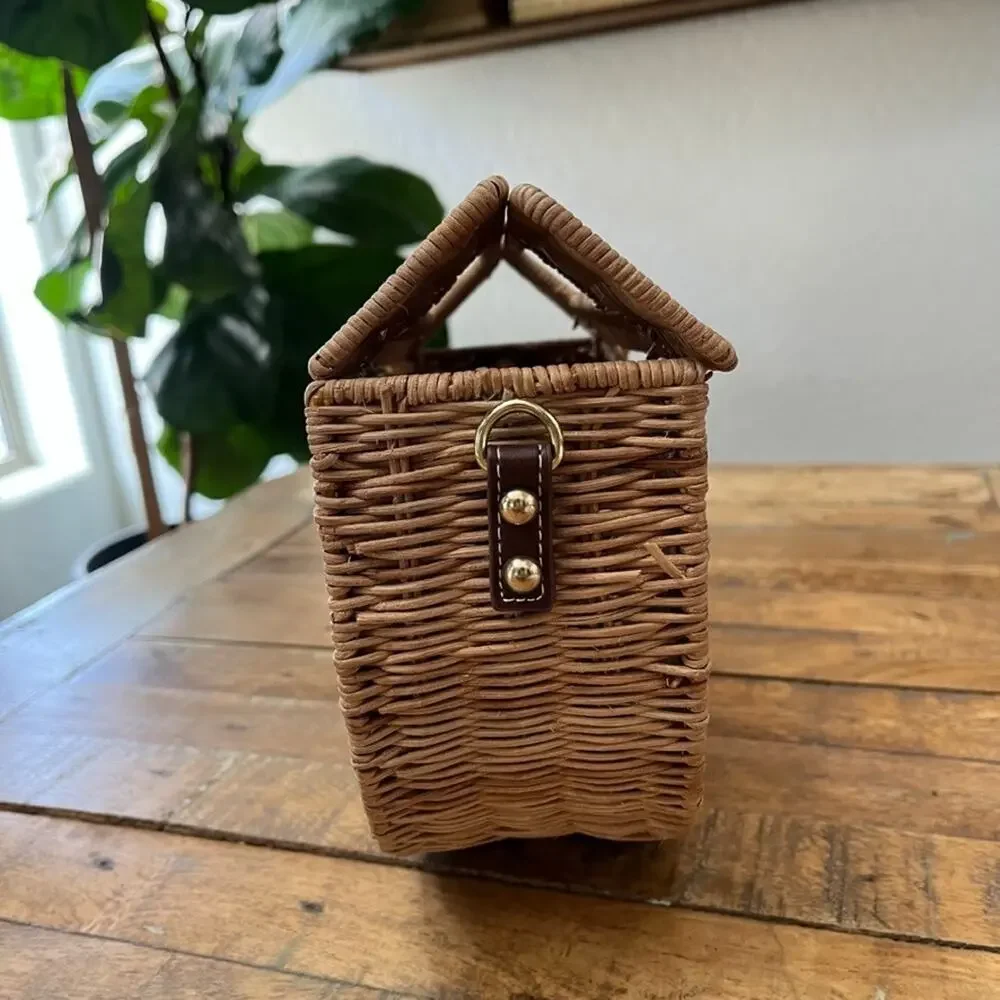 Half Moon Rattan Wicker Bag 9